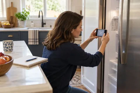 Propietaria fotografiando equipos para un inventario de seguro