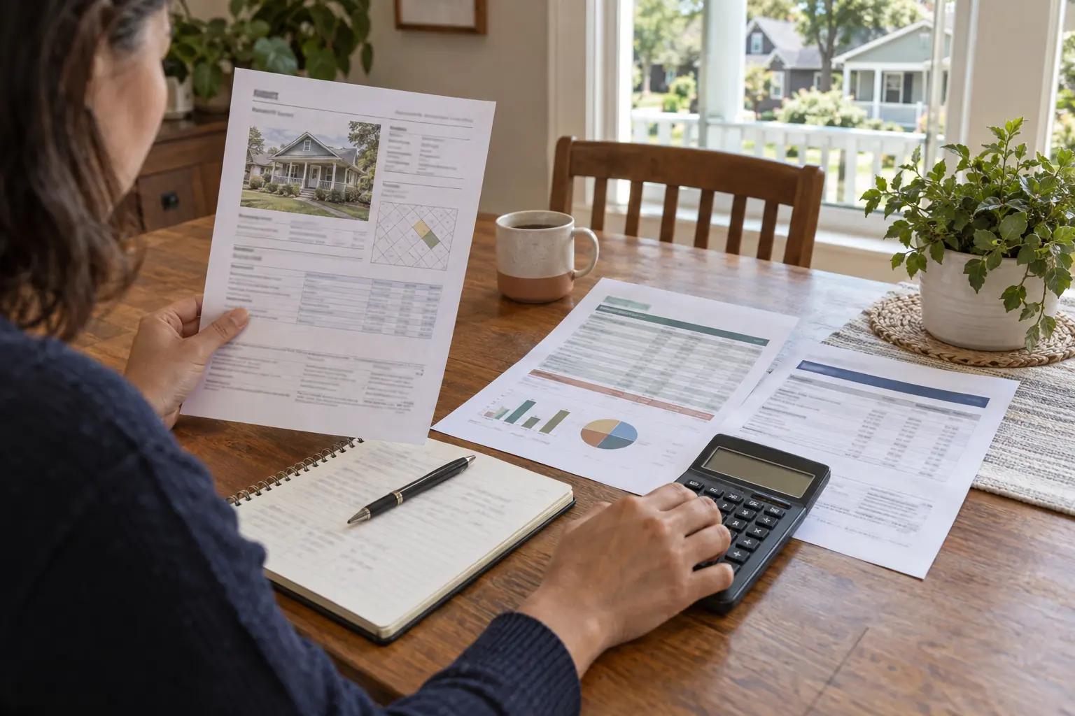 Homeowner comparing a property record, tax budget and escrow statement