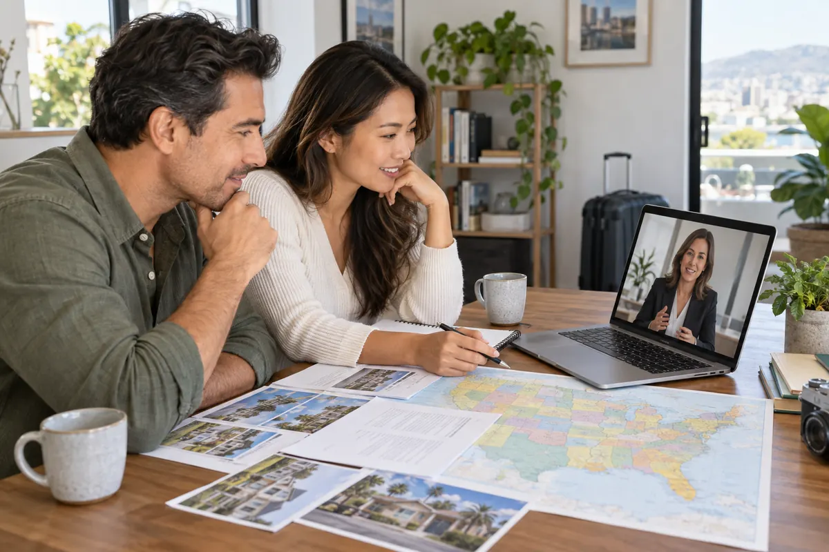 International buyers reviewing U.S. property options by video call